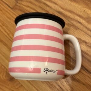 Sipology Pink and White Striped Mug